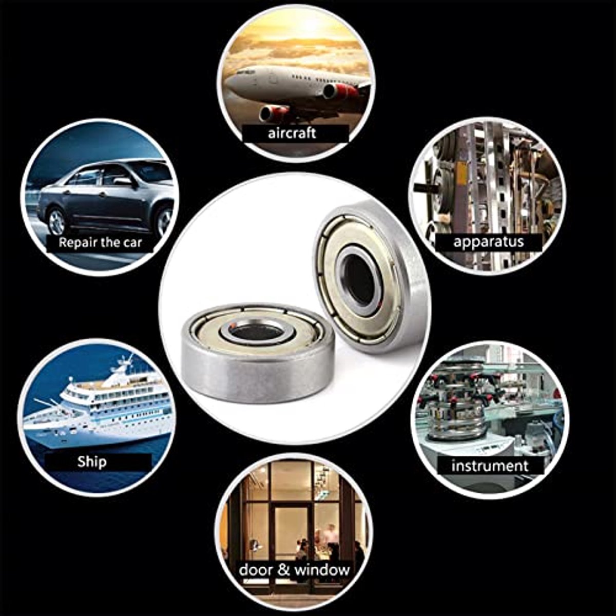 10 stuks skateboardkogellagers, dubbel afgeschermde 626ZZ kogellagers van duurzaam staal, metaalbeschermde miniatuurkogellagers, 6 x 19 x 6 mm