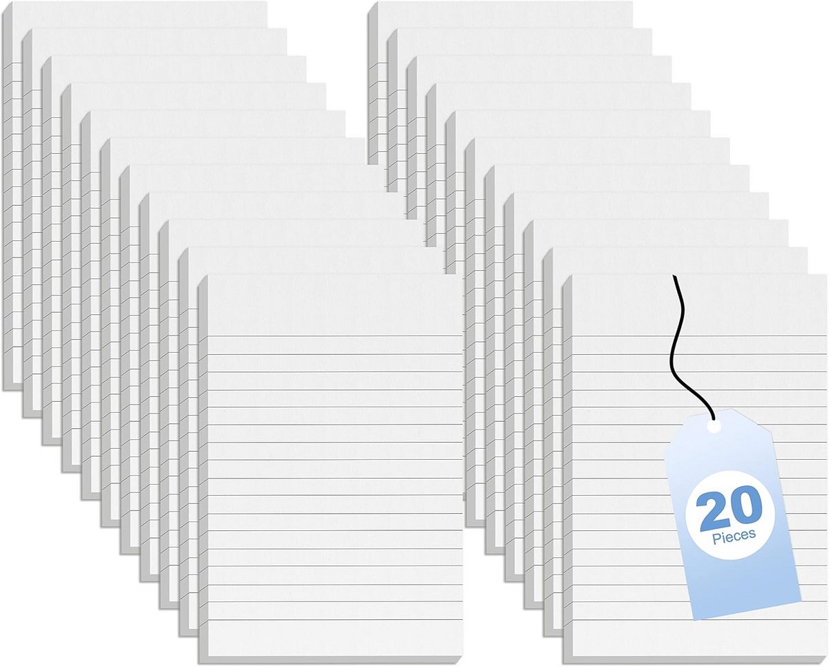 20 Stuks Gevoerde Notitieblokken 10x15 cm - Ideaal voor Kantoor, School en Thuisgebruik