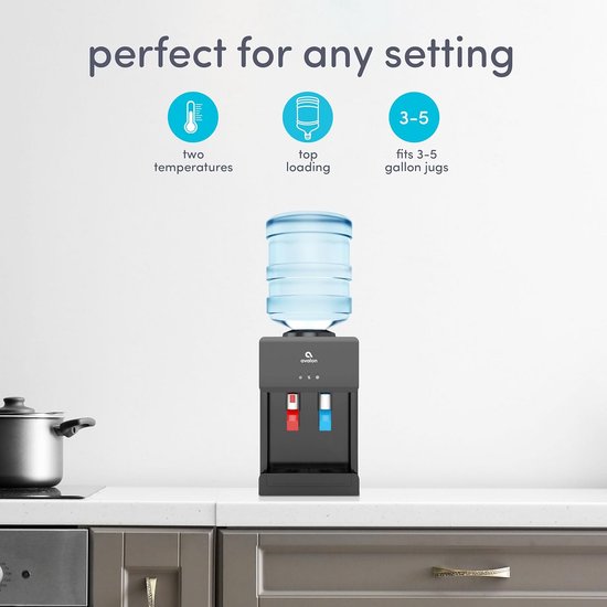 Distributeur D'Eau Bureau Chaude & Froide 550W - Fontaine Électrique Compacte Pour 3,5-18L, Bouton Unique, Idéal Maison & Bureau - Blanc