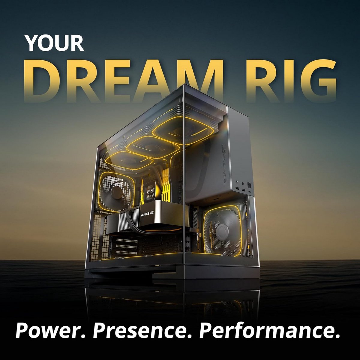 Grote Gaming PC Behuizing - E-ATX/ATX - Tempered Glass Zijpaneel - Uitstekende Koeling