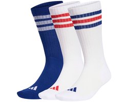 Adidas 3 Stripes Cushioned Sportswear Crewsokken 3 Eenheden Wit,Blauw EU 37-39