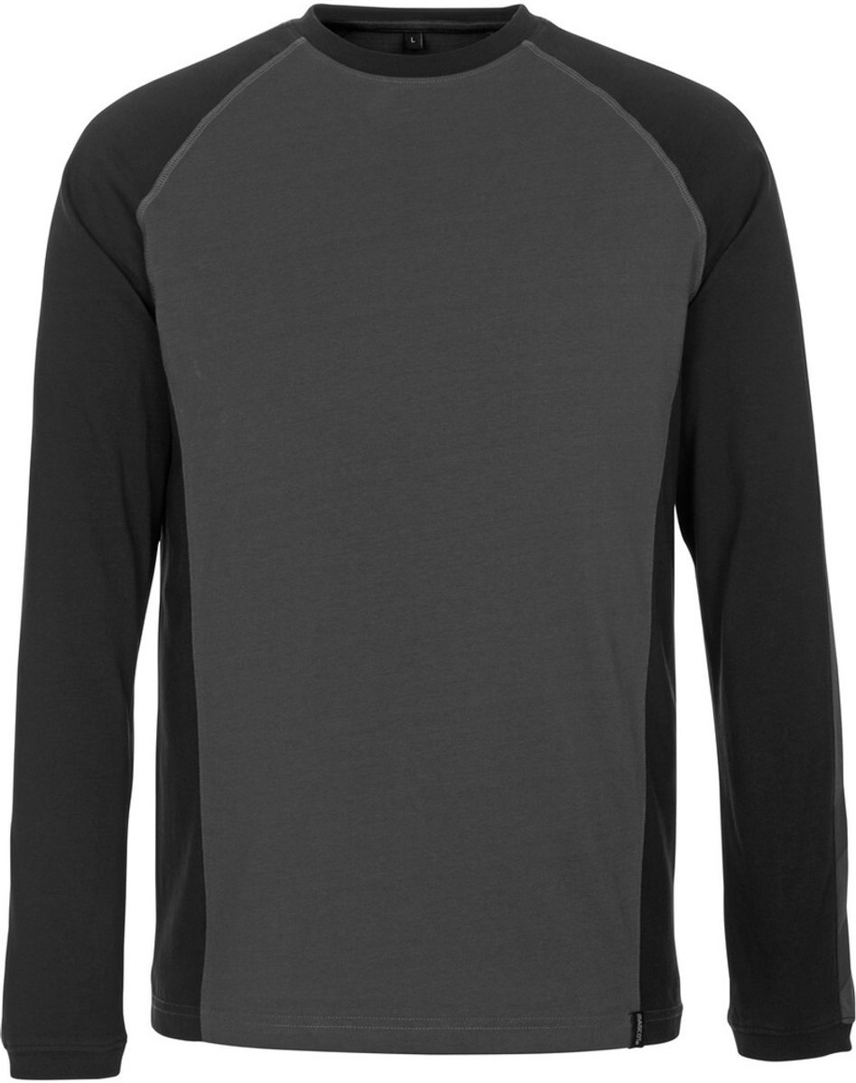 Mascot Unique T-shirt, met lange mouwen 50568-959 - donkerantraciet/zwart - 2XL