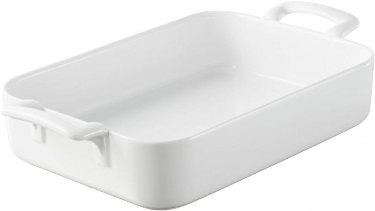 Ovenschaal Rechthoekig Wit Porselein 34x25cm - Ovenbestendig Bakvorm