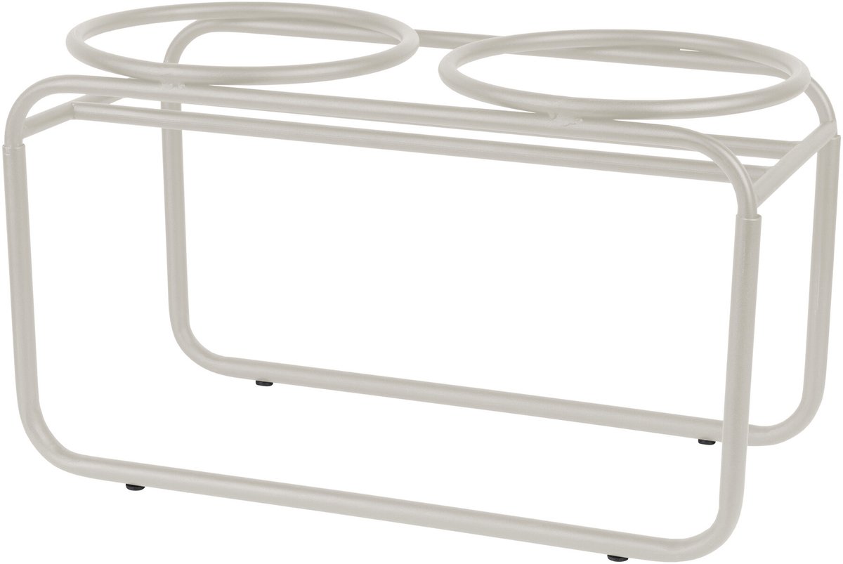 District 70 BUTLER - Verhoogde Voerbakstandaard - Handgemaakt van staal - Beige - Medium 42 x 20 x 24 cm