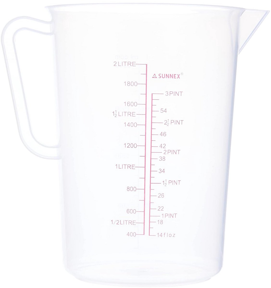 Maatbeker Polypropyleen met Maatstrepen 2.0 Liter Voor Keuken en Laboratorium