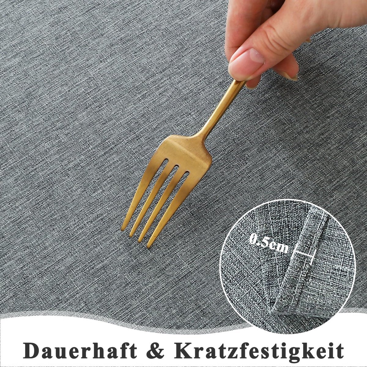 Stunq® Tafelloper grijs 40 x 140 cm, tafeldecoratie linnenlook wasbaar polyester tafelloper waterafstotend met lotuseffect, duurzaam krasbestendig voor eetkamer, bruiloften, feesten,