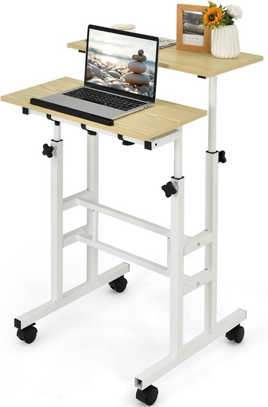 GIANTEX In hoogte verstelbare printerhouder, mobiele printerkast, 3