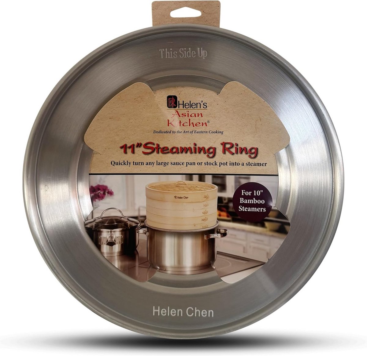 Adapter Ring voor Bamboe Stoommand (10 Inch) - Maakt Stomen Boven Elke Pan Mogelijk