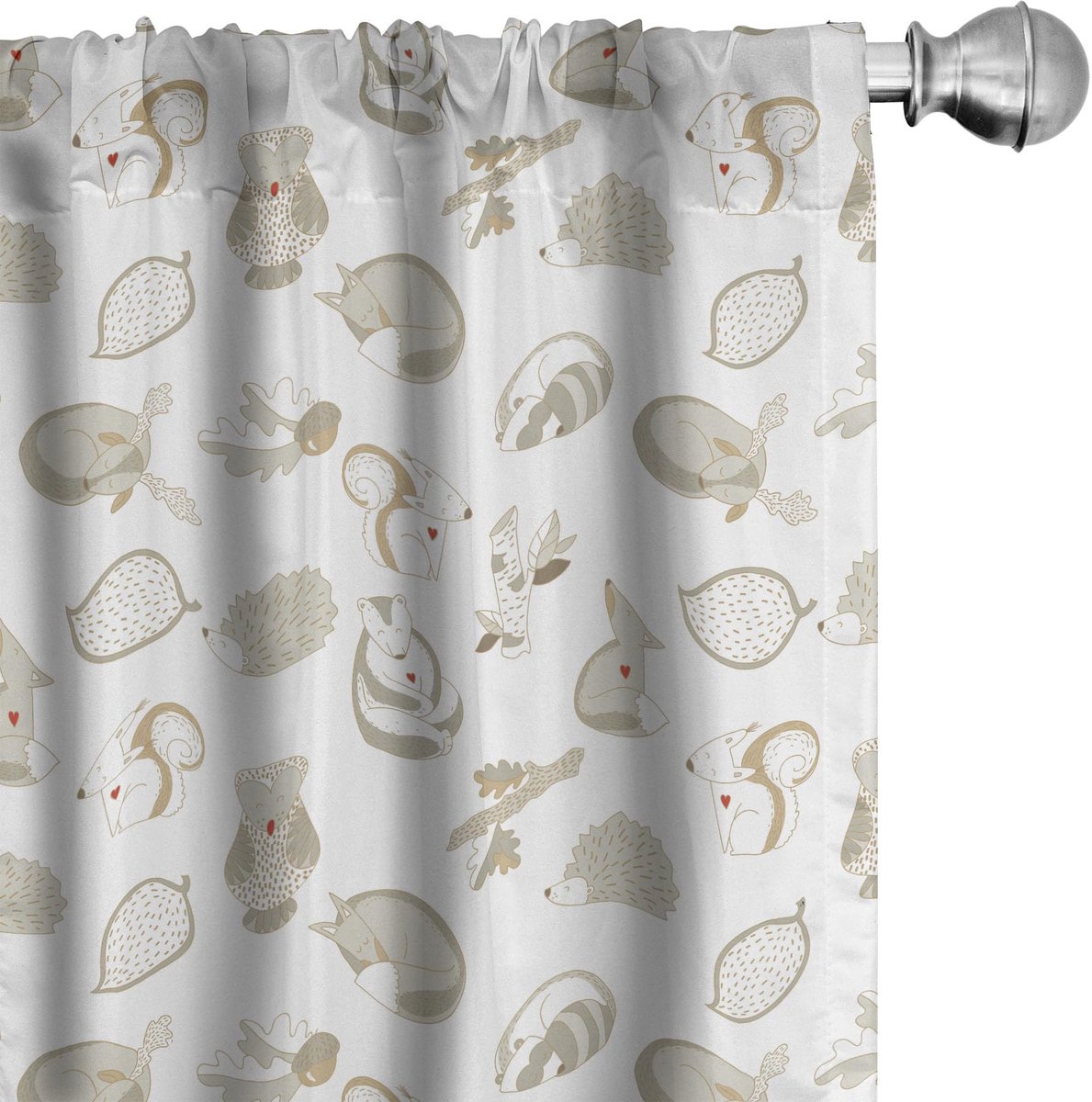 ABAKUHAUS Bosgordijnen – 2x75x175 cm – microvezel – donker Dunkle Eggshell Perle