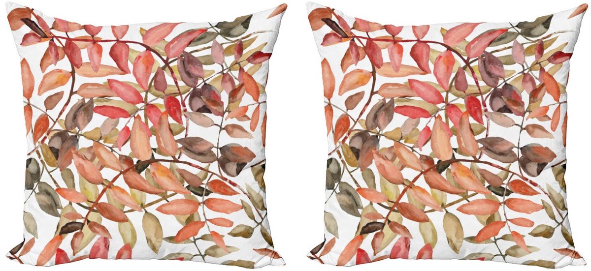 ABAKUHAUS Northwoods Kussenhoes-Set – 40x40 cm – koraal taupe – 2x