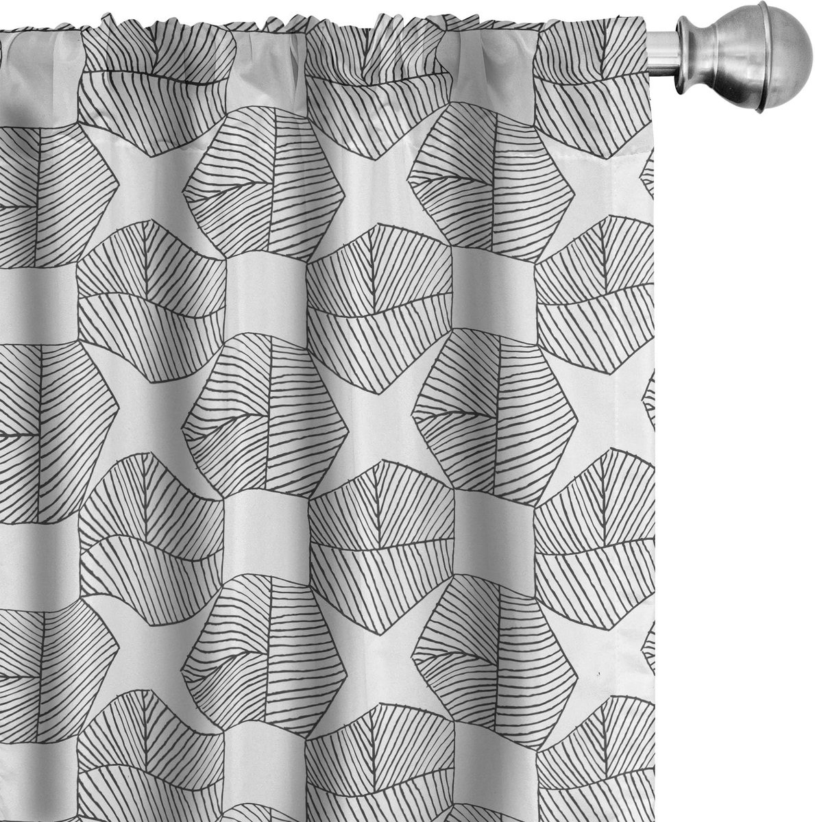 ABAKUHAUS Geometrische Gordijnen – 2x75x175 – Mikrofaser Dunkelgrau