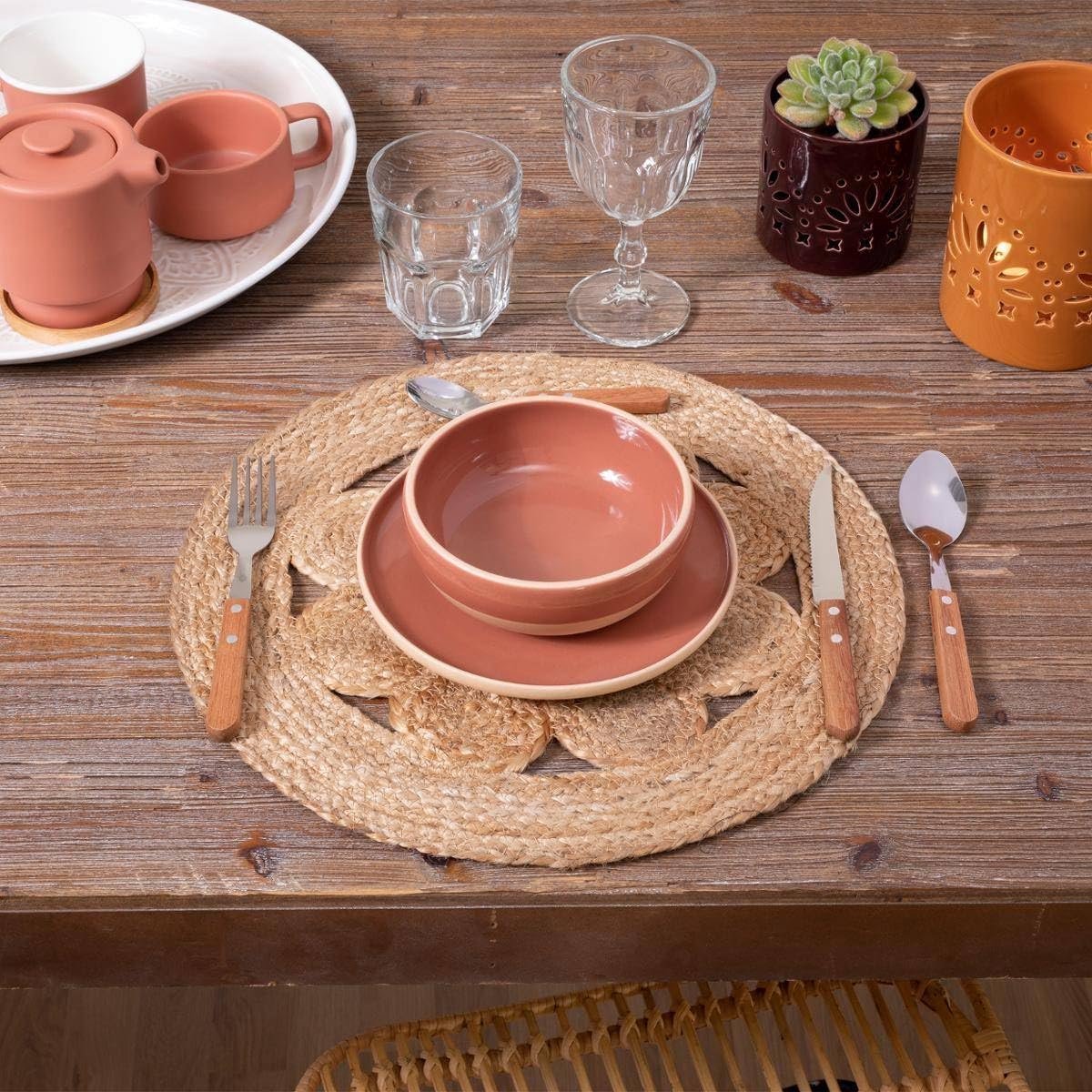 Rond Jute Tafelkleed Onderlegger 38 cm - Natuurlijke Bescherming voor uw Eettafel
