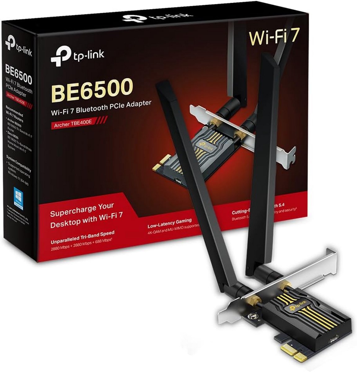 PCIe WiFi 7 Kaart met Bluetooth 5.4 voor Desktop PC