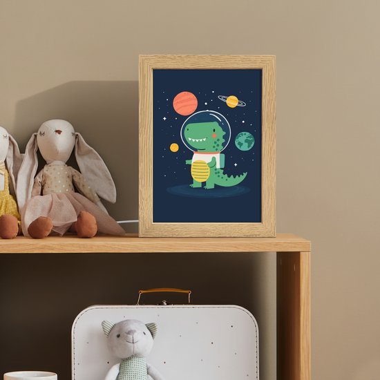 Nachtlampje 15x20 cm - Kinder lamp - Dino - Ruimtepak - Planeten - Tafellamp kinderkamer - Slaapkamer lamp - Bedlamp kinderen - Kinderlampje stopcontact - Wandlamp babykamer - Nachtlampjes van Merkloos — afbeelding 3