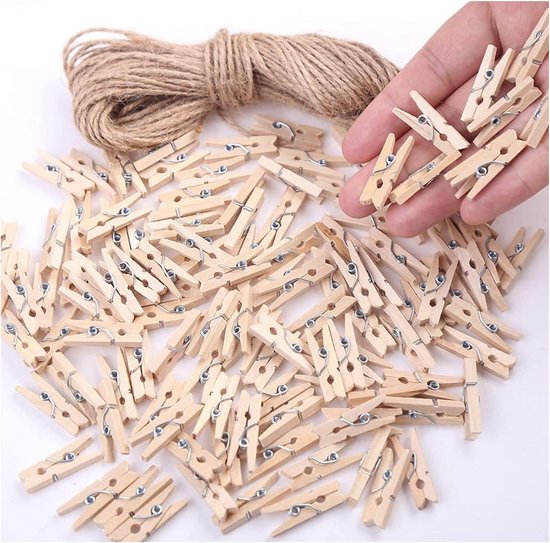 Mini Houten Knijpers Met Jute Touw Voor Foto s En Decoratie Bol mini-houten-knijpers-met-jute-touw-voor-foto-s-en-decoratie-bol