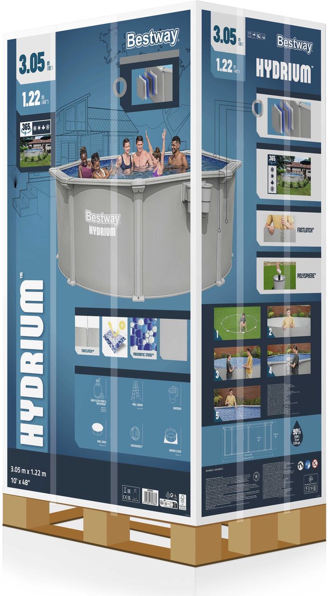 Bestway Hydrium zwembadset met stalen wand - Ø 305 x 122 cm