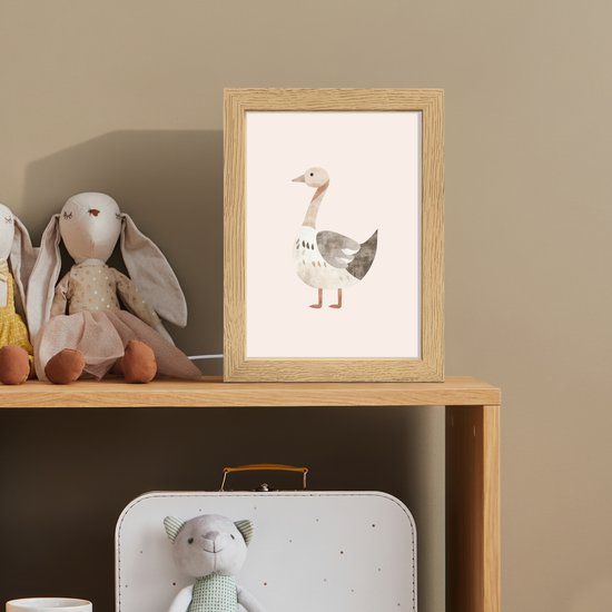 Nachtlampje 15x20 cm - Kinder lamp - Gans - Dier - Pastel kleuren - Tafellamp kinderkamer - Slaapkamer lamp - Bedlamp kinderen - Kinderlampje stopcontact - Wandlamp babykamer - Nachtlampjes van Merkloos — afbeelding 3