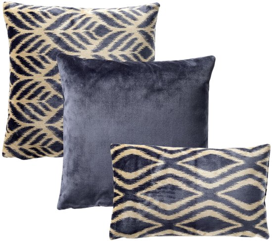 ENSEMBLE DE COUSSINS | 3 pièces | Celeste Signature | bleu | Hoii | incluant les coussins intérieurs garnis de plumes