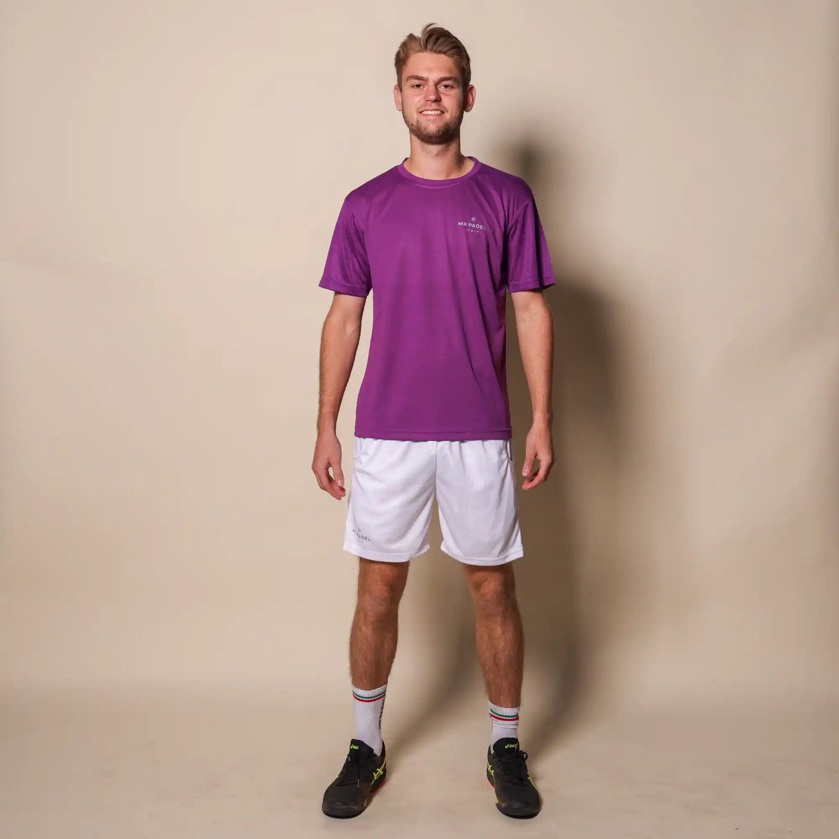 Padelshirt Regular Fit Paars - Maat S