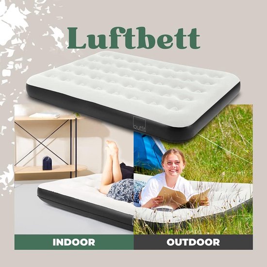 Luchtbed voor 2 Personen (191x137x22 cm) - Comfortabel Tweepersoons Luchtbed voor Binnen en Camping — afbeelding 5
