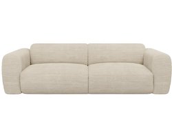 Vente-unique Vierzitsbank in beige ribfluweel - POGNI van Maison Céphy