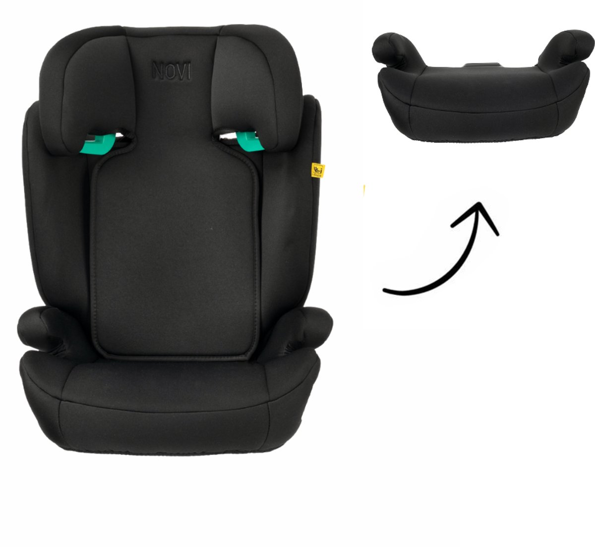 Novi Baby James Go V2 Autostoel - i-Size - Gordel - Zwart - Geschikt vanaf 100 tot 150 cm