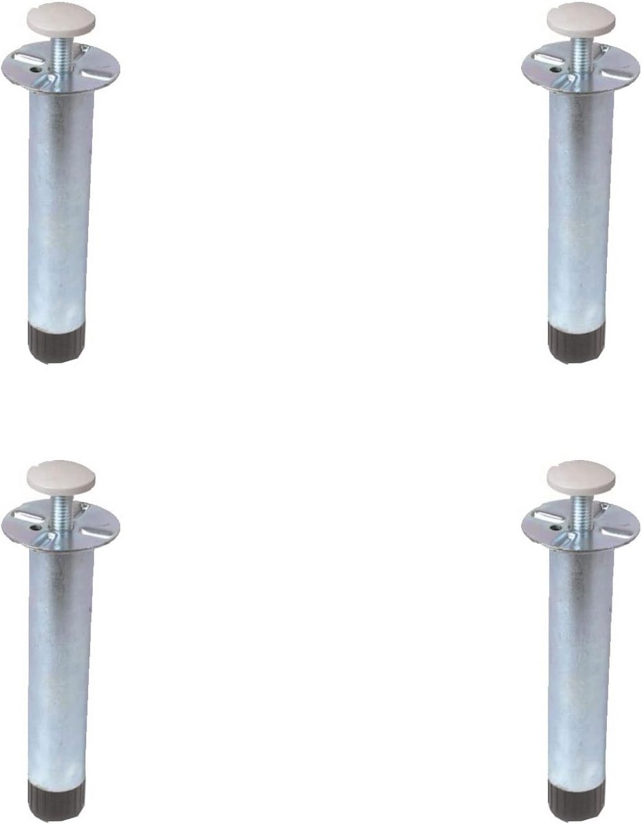 Set van 4 Metalen Verstelbare Meubelpoten - Hoogte 10cm - Ideaal voor Keuken, Kast of Sokkel