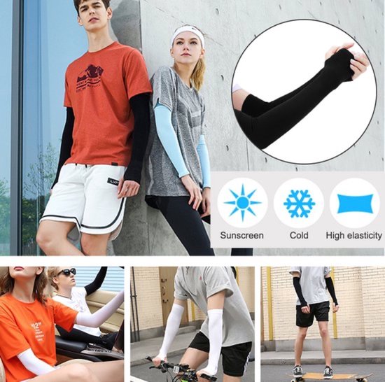 3 Paar Compressie Arm Sleeves - Heren - Armstukken Wielrenen - Hardlopen Armwarmers - UV Bescherming - One Size — afbeelding 3