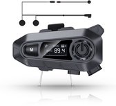 Tech Essentials Motorhelm Headset - Met Bluetooth 5.4 - Intercom - Radio - Zachte microfoon - Brommer - Scooter