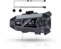 Tech Essentials R500 - Motorhelm Headset - Met Bluetooth 5.4 - Intercom - Radio - Zachte microfoon - Brommer - Scooter