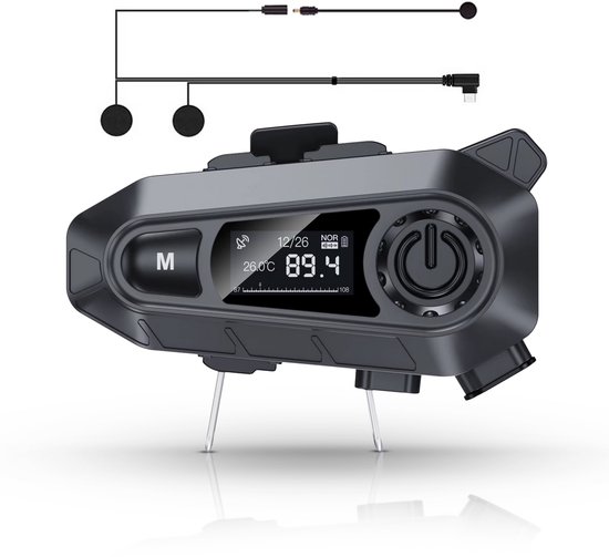 Tech Essentials R500 - Motorhelm Headset - Met Bluetooth 5.4 - Intercom - Radio - Zachte microfoon - Brommer - Scooter