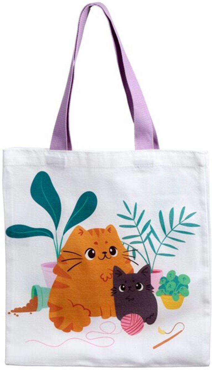 Tas Shopper - Beans & Co Cats - Herbruikbaar Polykatoen - 40x36cm