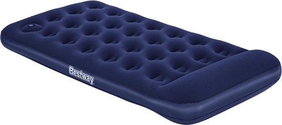 Bestway – Lit gonflable – 1 personne – 99×188×28 cm – Blauw – Met Ingebouwde Voetpomp - Lit gonflable 1 personne - Lit de camping - Lit d'extérieur - Lit gonflable avec pompe à pied - Lit gonflable Met Voetpomp