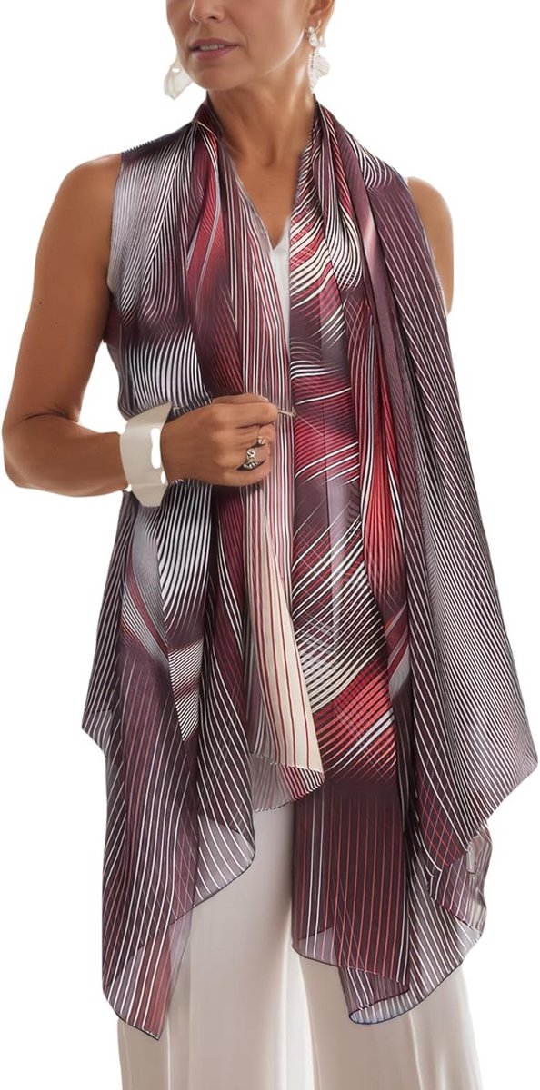Oversized Zijden Sjaal Pareo Sarong Dames Stola Stranddoek Bloemenprint