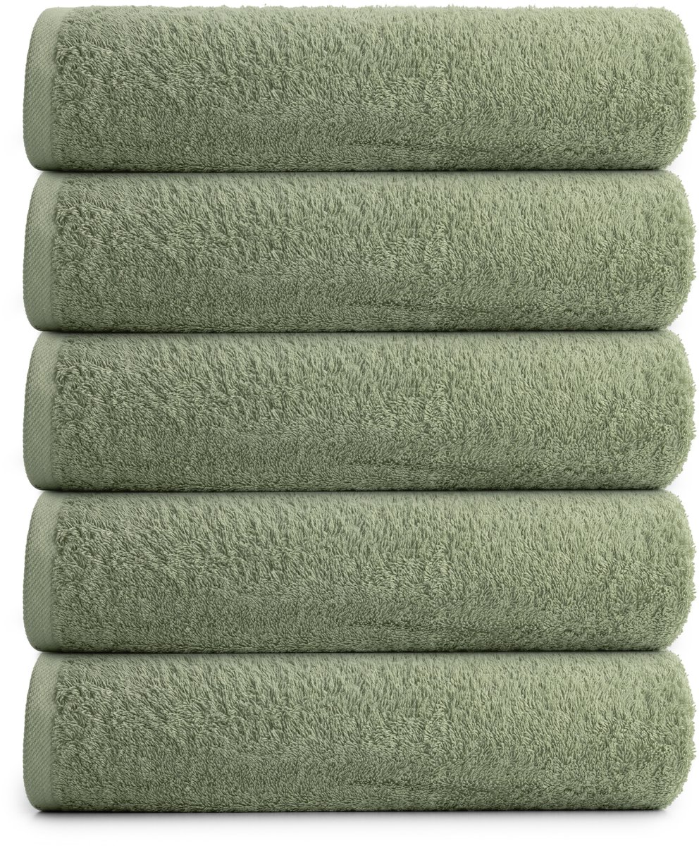 RELAKZ - Fog Green - Handdoeken - 7-Pack - 100% Katoen - 550 GSM - 50x100 cm - Zacht en Absorberend
