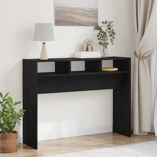 VidaXL Wandtafel Zwart Eiken 80 x 30 x 80 cm Bewerkt hout