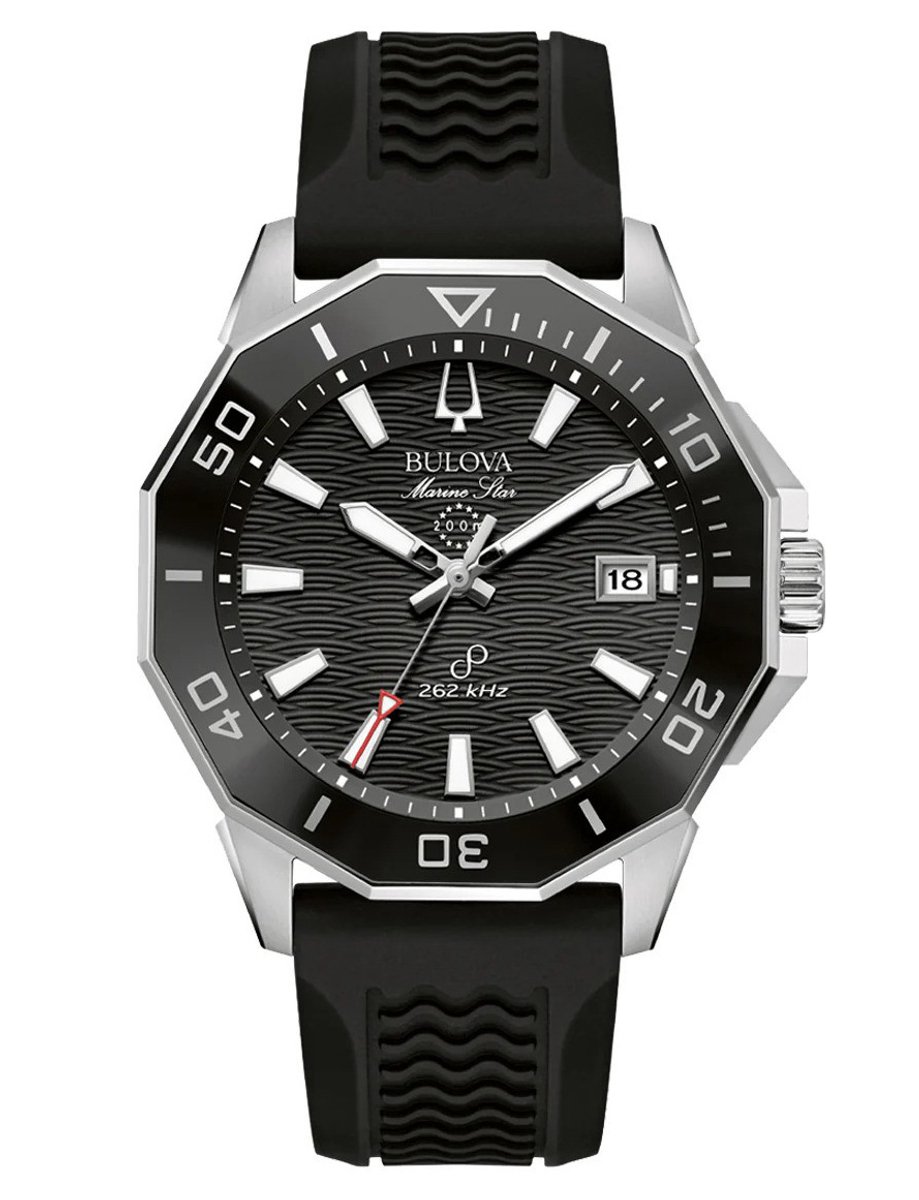 Bulova Marine Star Precisionist 96B432 Horloge - Siliconen - Zwart - Ø 43 mm