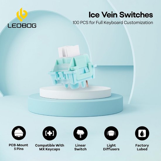 Lineaire Mechanische Toetsenbord Switches 100 Stuks voor Gaming Toetsenborden — afbeelding 3