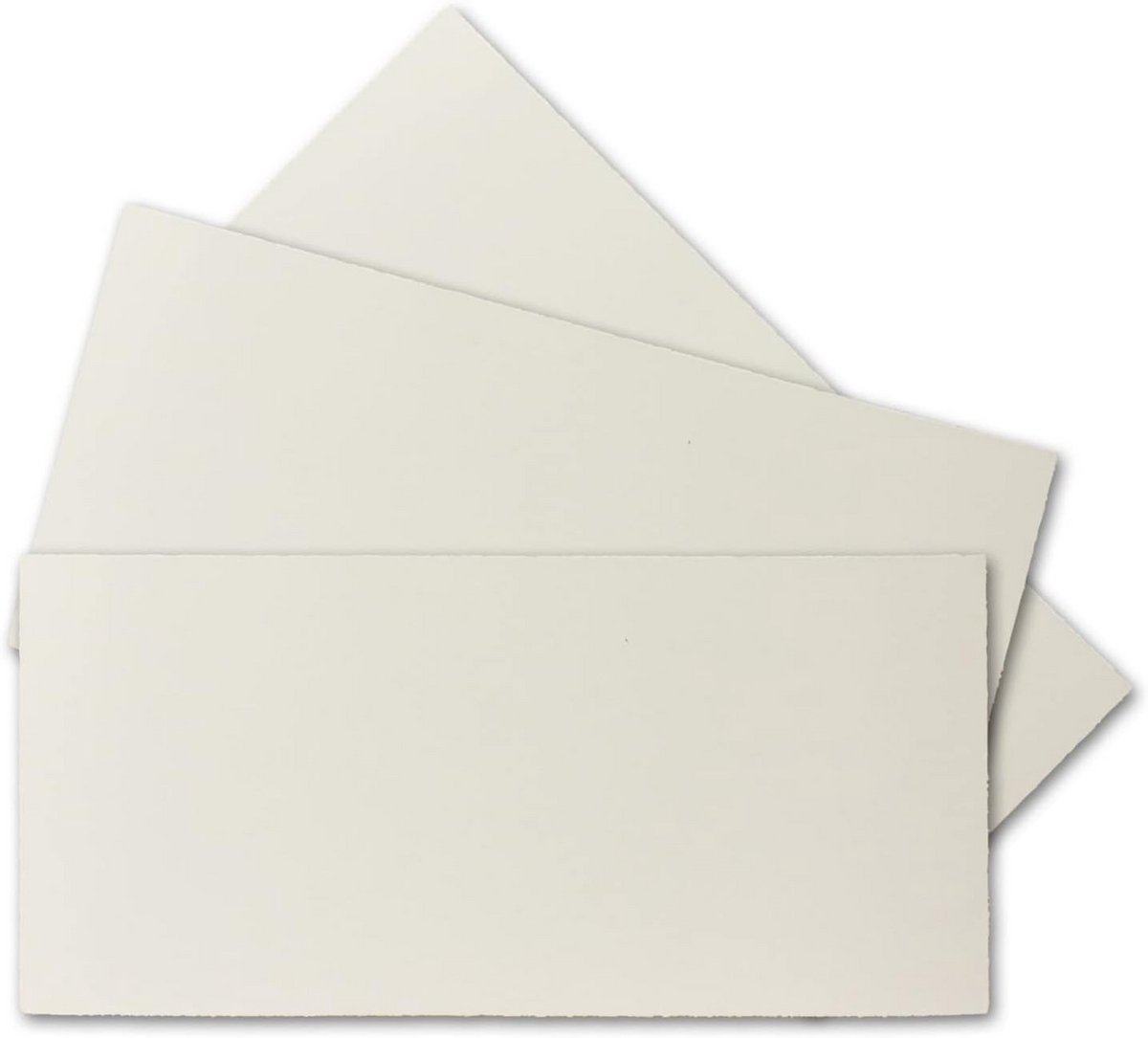 75 Vintage Kaarten DIN Lang Büttenpapier Natuurwit 100x210mm Zonder Vouw