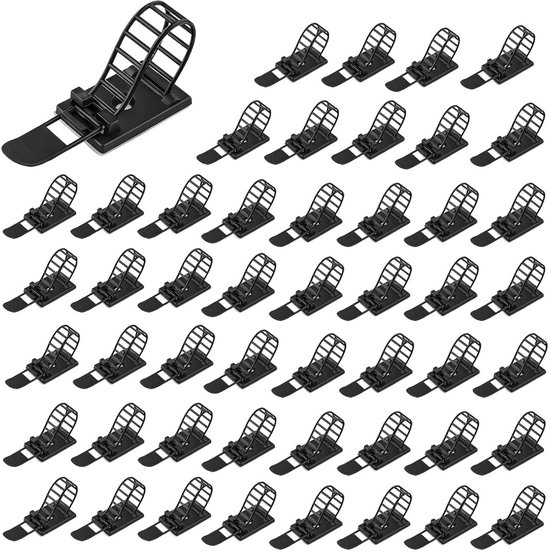 ONEBO 50 Stuks Zelfklevende Kabelclips – 3 Maten (1,5 Mm / 3 Mm / 5 Mm) – Transparant – Voor Kabelmanagement Thuis En Op Kantoor
