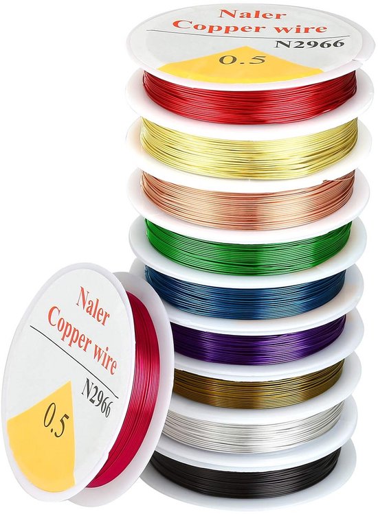 Naler 0 5 Mm Koperdraad Set Kleurrijk In 10 Kleuren Knutseldraad naler-0-5-mm-koperdraad-set-kleurrijk-in-10-kleuren-knutseldraad