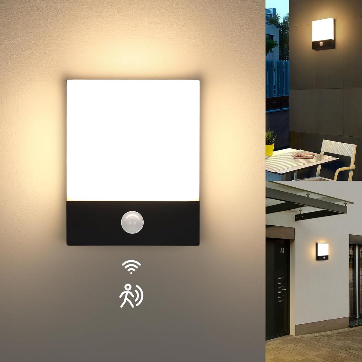 Moderne Zwarte Wandlamp voor Binnen en Buiten - Opbouwspot