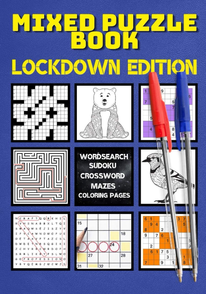 Puzzelboek voor Volwassenen: Mindfulness Activiteiten voor Ontspanning met Woordzoekers, Kruiswoordpuzzels, Sudoku, En Kleuren