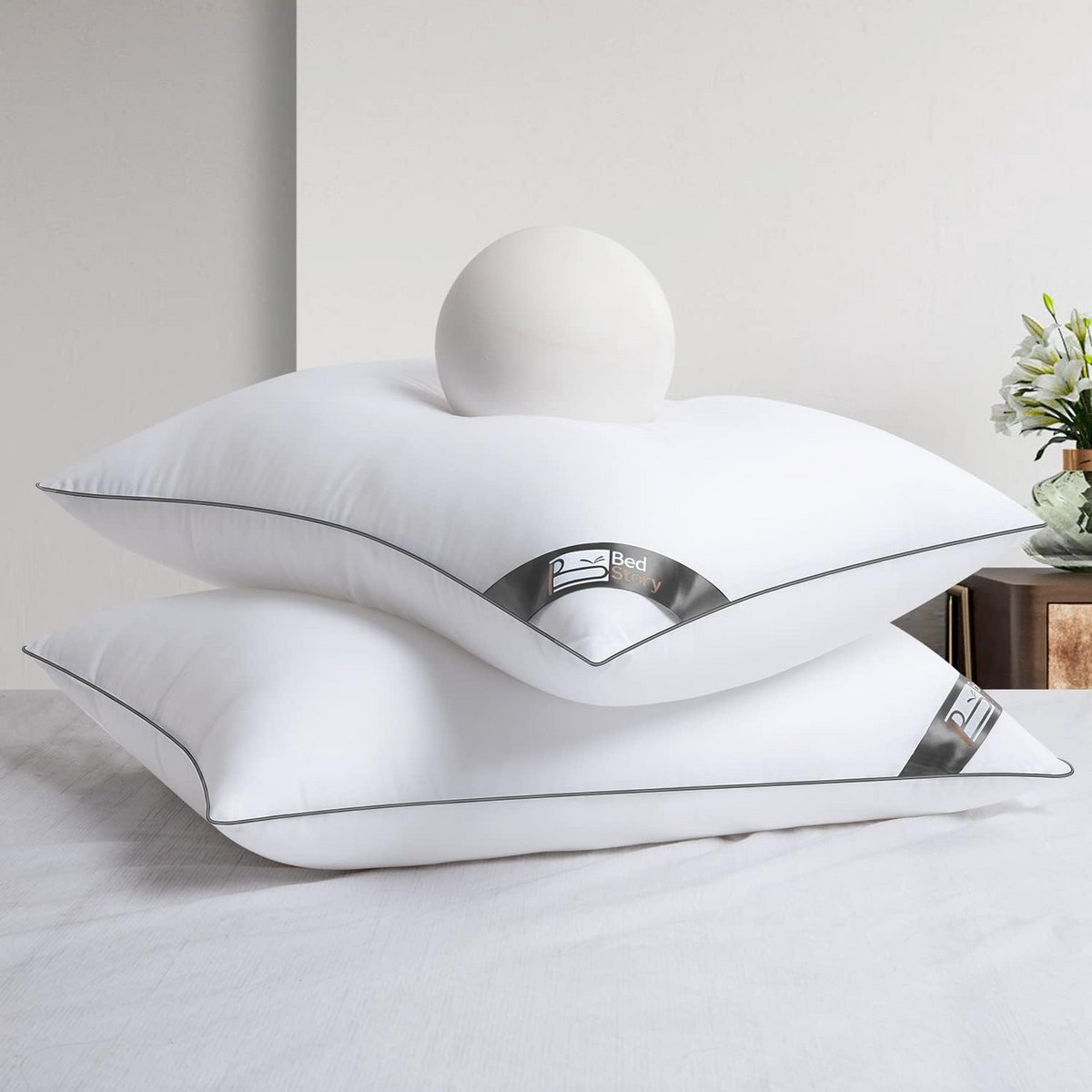 Hoofdkussen 60 x 60 cm - Luxe hotelkussens, 2 stuks, comfortabel en ademend, perfect voor elke slaaphouding