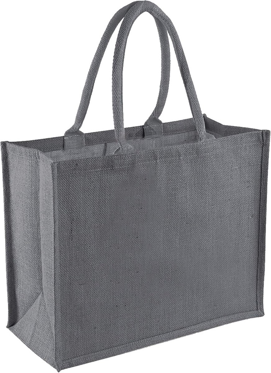 Set van 2 Duurzame Jute Shopper Tassen met Katoenen Handvatten
