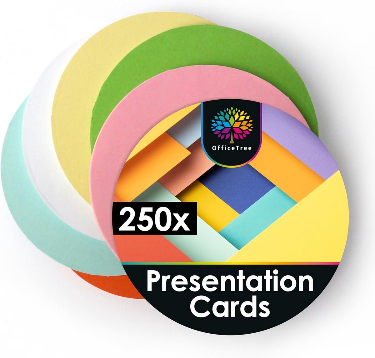 250 Ronde Moderatiekaarten 10 cm in 6 Kleuren voor Presentaties en Workshops