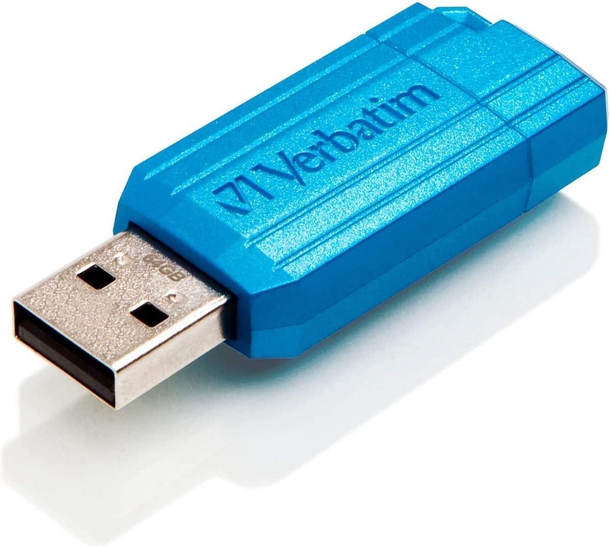 USB-stick 64 GB met schuifmechanisme in Caribisch Blauw