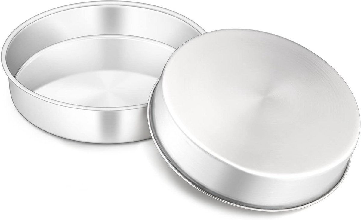 Ronde Taartvorm Set van 2 - Roestvrij Staal, 20 cm, Vaatwasmachinebestendig