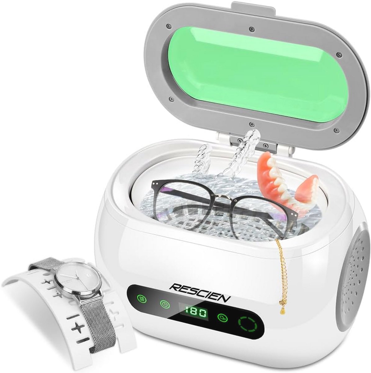 Ultrasoon reinigingsapparaat met 5 tijdsinstellingen en 600 ml capaciteit