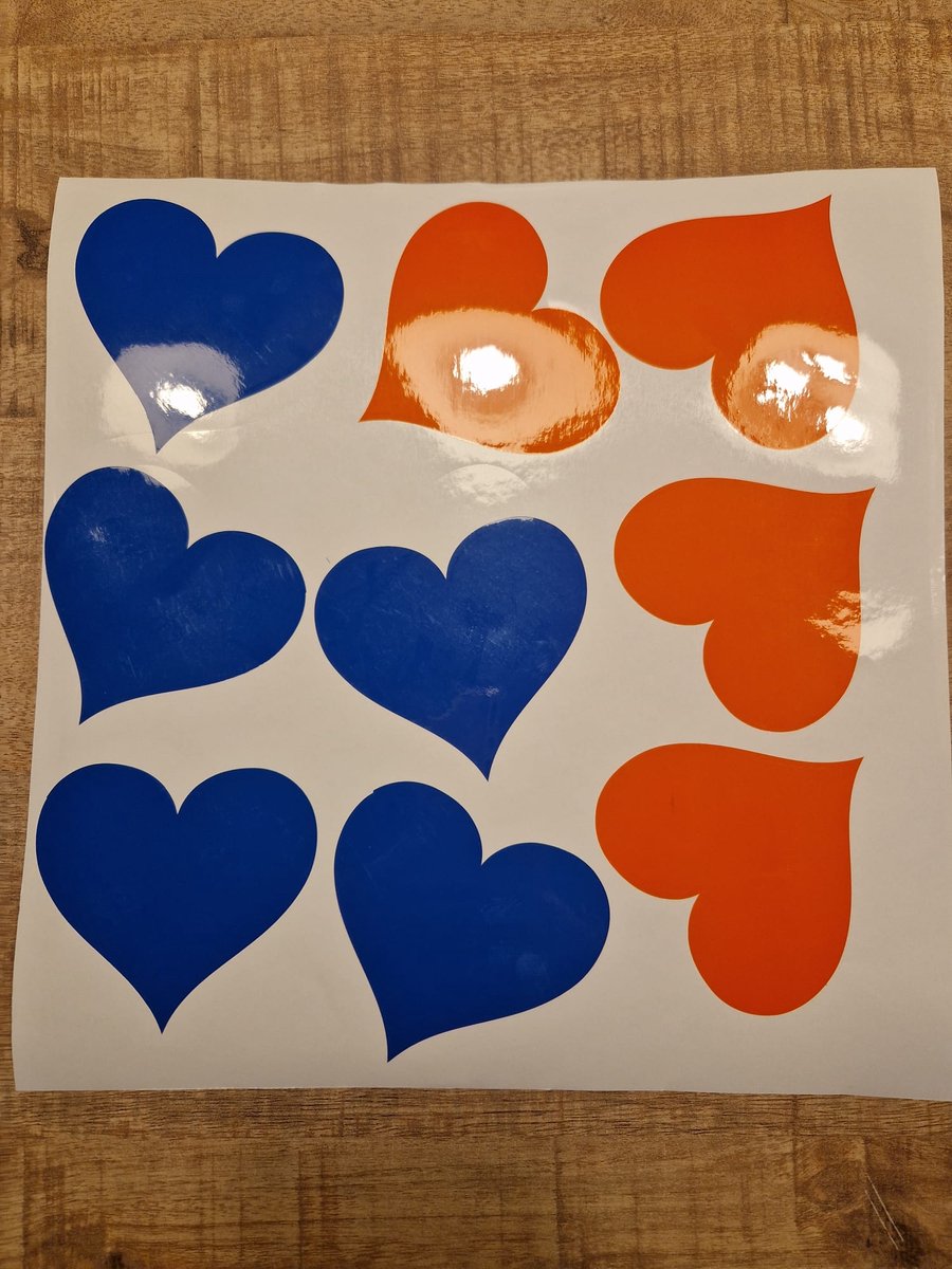 Herbruikbare statische raamsticker HARTJES